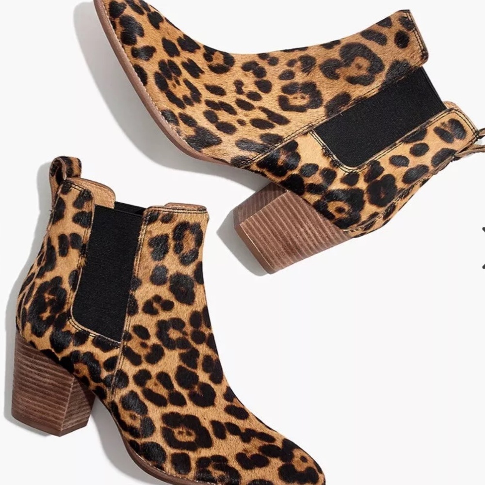 Madewell Women’s Leopard Calf Hair Bootie size 7 1/2